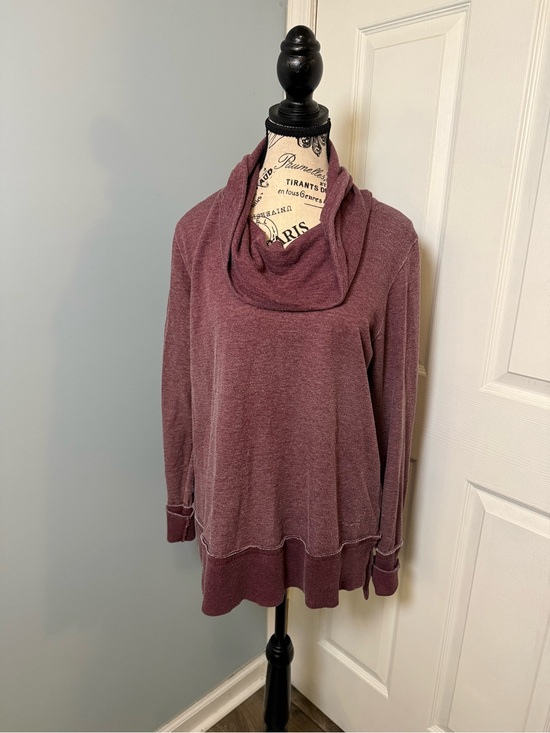 Lucky Brand Sweaters - Lucky Brand Women's Cowl Neck cotton sweatshirt in Dusty Plum